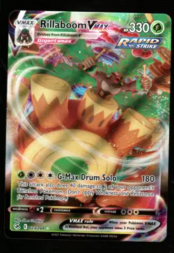 Pokemon Rillaboom VMAX SWSH08: Fusion Strike #023/264 NM - Image 1