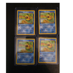 Pokemon TCG Fossil 1st Edition Psyduck 53/62 Regular English 4-Card Lot - Image 1