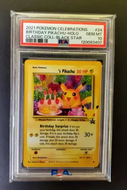 Pokemon TCG Birthday Pikachu Holo Card 24/53 Classic Collection PSA 10 Gem Mint - Image 1