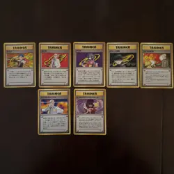 Gym Leader Lot Of 7 Japanese Vintage Pokemon Trainer Cards Sabrina Blaine Koga - Image 1