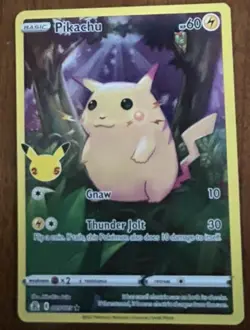 Pokemon Card TGC Pikachu 005/025 Holo 25th Celebrations 2021 Full Art - Image 1