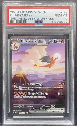 2023 POKEMON MEW EN-151 SPECIAL ILLUSTRATION RARE #199 CHARIZARD EX PSA 10 - Image 1