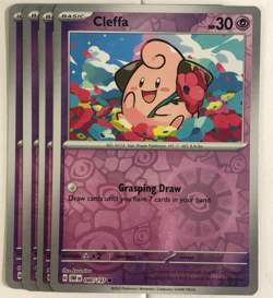 Pokemon TCG Obsidian Flames 4x Playset Reverse Holographic Cleffa 080/197 NM - Image 1