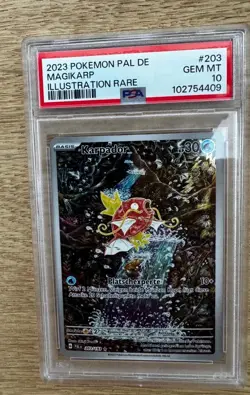 2023 Pokemon TCG Karpador Illustration Rare Paldea Evolved 203 Deutsch PSA 10 - Image 1