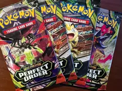 Pokemon PERFECT ORDER - 4 (FOUR) Factory Sealed Booster Pack Bundle - English - Image 1