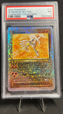 2002 POKEMON LEGENDARY COLLECTION 13/110 HITMONLEE REVERSE FOIL PSA 7 - Image 1