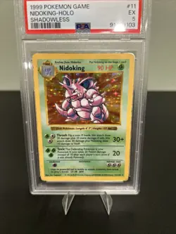 Nidoking Holo Shadowless PSA 5 1999 Pokemon Game #11 - Image 2