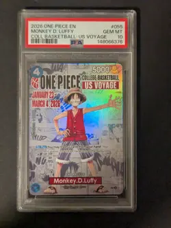 2026 ONE PIECE COLLEGE BASKETBALL: US VOYAGE PROMOS #055 MONKEY D. LUFFY PSA 10 - Image 1