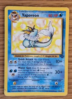 Vaporeon 28/64 Non Holo Jungle Set Rare Pokemon Card - Image 1