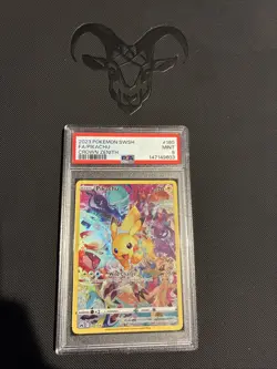 Pokemon Pikachu TCG Holo Card Crown Zenith PSA 9, 160/159, Secret Rare - Image 1