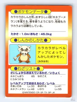 Cubone MP Vintage Meiji Pokemon Get Card Japanese Promo - Image 2