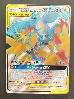 Pokemon Card TCG Moltres & Zapdos & Articuno GX Full Art 66/68 Holo Rare NM - Image 1