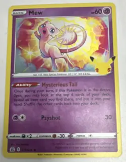 Pokemon TCG Mew Celebrations Holo Rare Promo Basic Psychic 60 HP 011/025 - Image 1