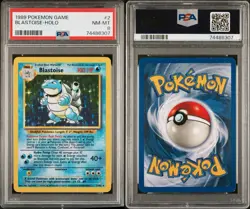 1999 Pokemon TCG Blastoise Base Set Holo Unlimited Rare Card 2/102 PSA 8 - Image 3