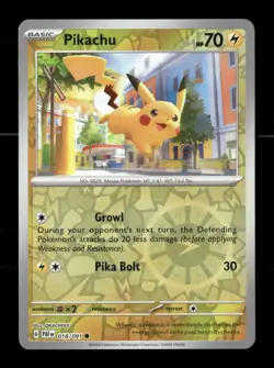 Pikachu 018/091 Paldean Fates Reverse Holo NM/M Pokemon - Image 1