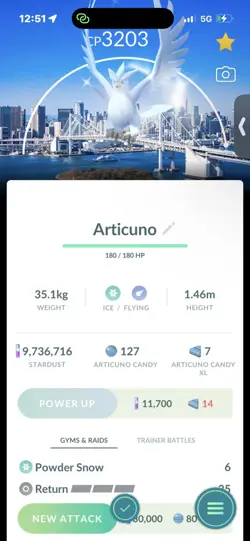 Pokemon Go Shiny Legendary Articuno ( Purifed ) ( Tokyo Background) ( High CP ) - Image 1