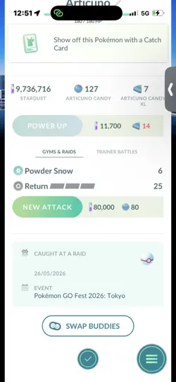 Pokemon Go Shiny Legendary Articuno ( Purifed ) ( Tokyo Background) ( High CP ) - Image 2
