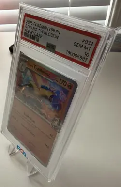 Pokemon Destined Rivals Ethan's Typhlosion Prerelease Holo PSA 10 034/182 - Image 5