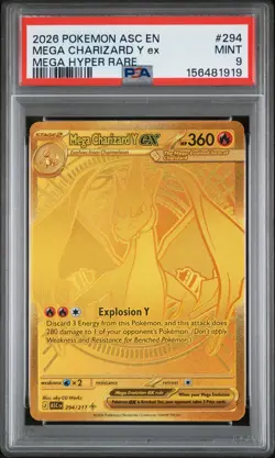 2026 POKEMON ASC EN-ASCENDED HEROES MEGA HYPER RARE MEGA CHARIZARD Y EX PSA 9 - Image 1