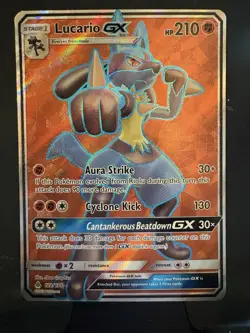 Pokemon TCG Lucario GX Full Art Holo Ultra Rare 122/131 210 HP EN - Image 1