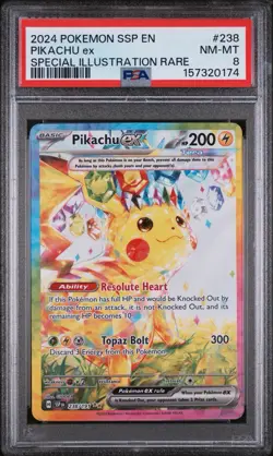 The Pokemon Company Pokemon TCG Pikachu ex 238/191 Surging Sparks SIR Holo PSA 8 - Image 1