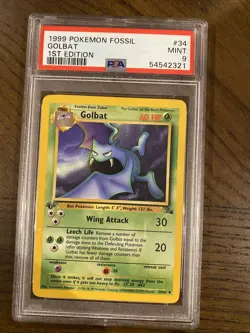 Pokemon TCG Golbat Fossil 34 Regular 1st Edition Uncommon - Image 1