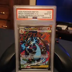 2025 Pokemon MEP EN Mega Charizard X ex PSA 10 (Black Star Promo) Ultra Premium - Image 1