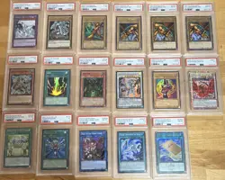 Konami Yu-Gi-Oh! TCG LOB 1st Edition PSA Graded Lot 17 w/ Blue-Eyes - Image 1
