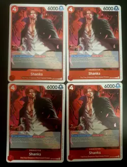🔥 4x Shanks OP12-008 R Legacy of the Master - ONE PIECE ENGLISH PLAYSET NM 🔥 - Image 1