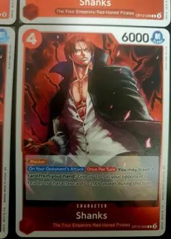 🔥 4x Shanks OP12-008 R Legacy of the Master - ONE PIECE ENGLISH PLAYSET NM 🔥 - Image 2