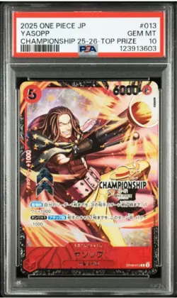 PSA10 Yasopp OP09-013 CS Championship 25-26-Top PrizeOne Piece Card 2025 Japan - Image 1