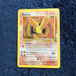 Pokemon TCG Moltres Fossil 12/62 Holo Rare 1999 LP Condition - Image 1