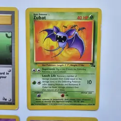Pokemon WOTC Fossil 4 Card Lot Slowbro 43 Slowpoke 55 Zubat 57 Recycle 61 HP/DMG - Image 3