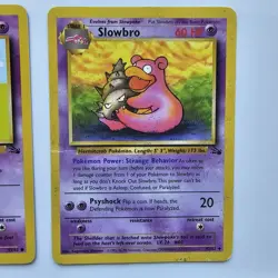 Pokemon WOTC Fossil 4 Card Lot Slowbro 43 Slowpoke 55 Zubat 57 Recycle 61 HP/DMG - Image 5