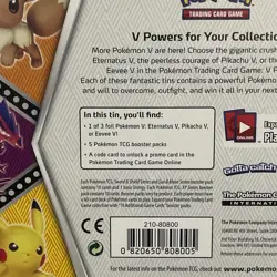 New Sealed Pokemon TCG: V Powers Tin Eevee V With 5 Booster Packs. - Image 3
