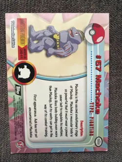 1999 Machoke #67 Topps Pokemon TV Series 1 Foil LP - Image 2