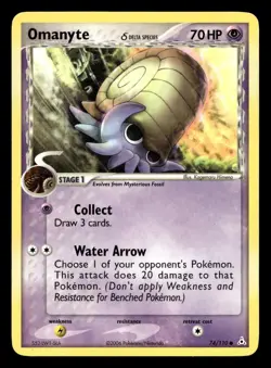 Omanyte 74/110 Common Holon Phantoms Delta Species Pokemon LP - Image 1