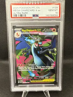 2025 Pokemon Phantasmal Flames Mega Charizard X Ex Ultra Rare 109/094 PSA 10 - Image 1