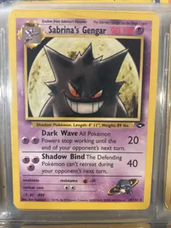 Pokemon Sabrina’s Gengar 29/132 Gym Heroes Rare Vintage WOTC LP - Image 1