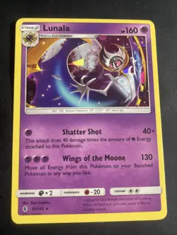 Lunala 61/145 Cracked Ice Holo Rare Guardians Rising Deck Excl Pokemon TCG MP - Image 1