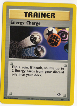 Energy Charge 85/111 Neo Genesis TRAINER Pokemon Card - Image 1