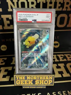 PSA 9 Misty's Psyduck AR 071/063 sv9a Heat Wave Arena Pokemon Card Japanese UK - Image 1