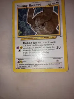 Pokemon Card: Shining Noctowl 110/105 Neo Destiny Set Vintage! HP/Damage - Image 5