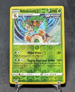 Rillaboom Rare Reverse Holo Grass 2021 Pokemon TCG Chilling Reign Card 018/198 - Image 1