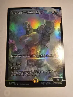 Leonardo, Cutting Edge NM M 0281 (Showcase)MTG Teenage Mutant Ninja Turtles Foil - Image 1
