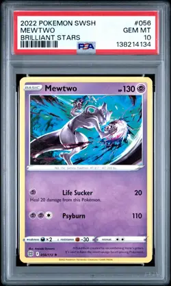 2022 POKEMON SWORD & SHIELD BRILLIANT STARS #056 MEWTWO PSA 10 056/172 - Image 1