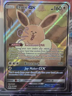 Pokemon TCG Eevee GX Promo Full Art Holo Sun & Moon Black Star Promo 233 DMG - Image 1