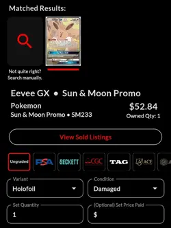 Pokemon TCG Eevee GX Promo Full Art Holo Sun & Moon Black Star Promo 233 DMG - Image 2