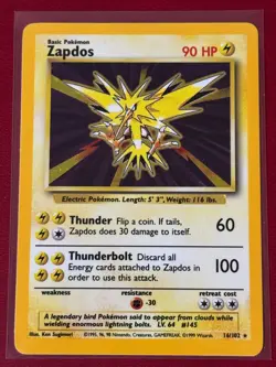 Pokemon - Zapdos - 016/102 - Base Set MP/LP - Image 1