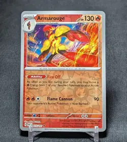 Armarouge Rare Reverse Holo Fire PALDEAN FATES Pokemon TCG Card 015/091 - Image 1